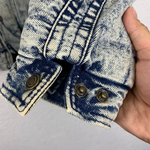 Vintage Horizon Outer Wear Jacket Adult Large Acid Wash Mario Blue Jean Denim - Picture 8 of 16